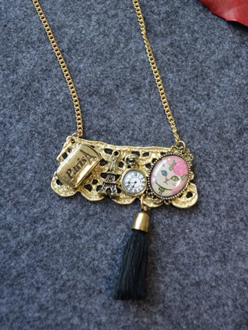 Dandelion All-match Cat Shaped Tassels Necklace 1