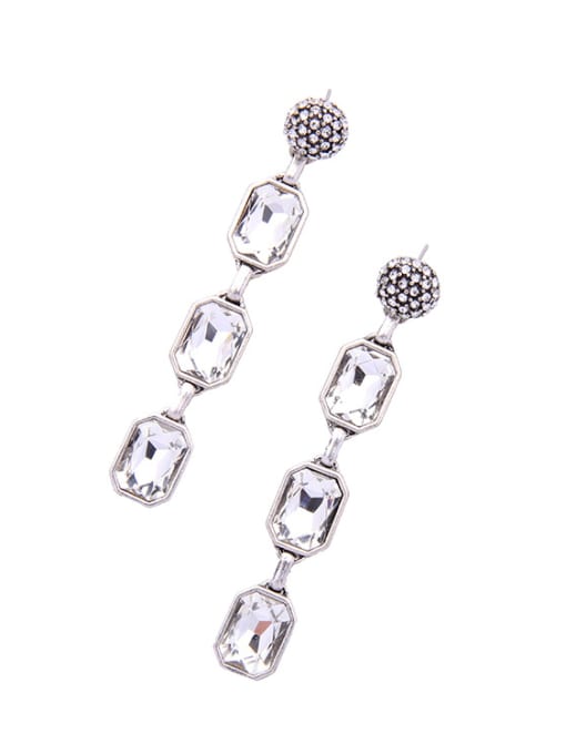 KM Rectangle Stones Charming drop earring 3