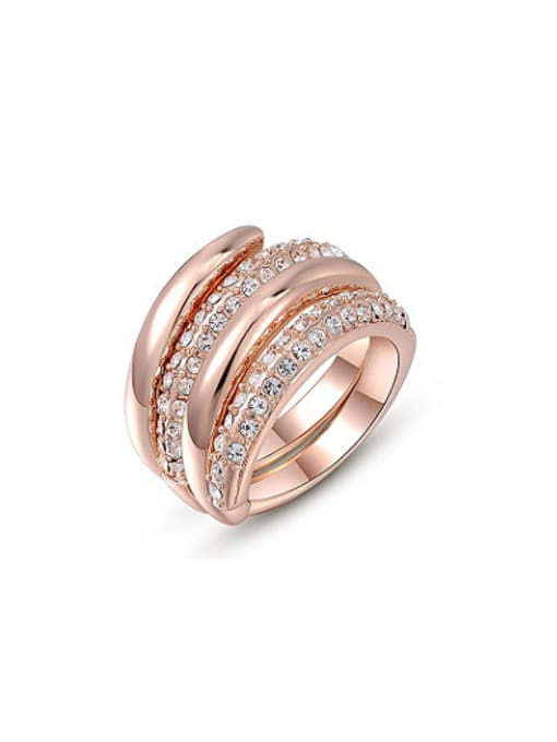 Ronaldo Trendy Multi-layer Snake Shaped Austria Crystal Ring