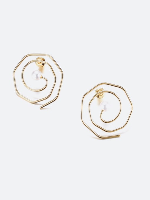 LI MUMU New minimalist vortex unique stainless steel earrings 0
