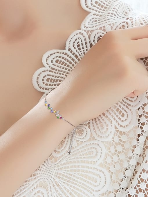 CEIDAI S925 Silver Multi-color Crystals Bracelet 1
