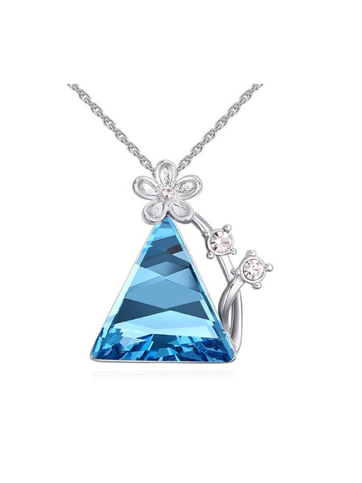 QIANZI Fashion Triangle austrian Crystal Alloy Necklace