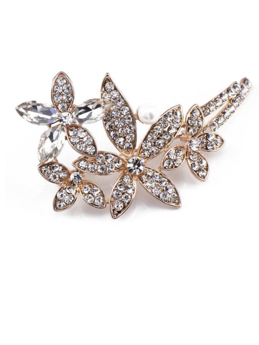Inboe Flower-shaped Crystals Pearl Brooch 2