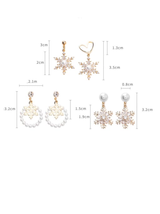 Girlhood Alloy With Rose Gold Plated Simplistic Snowflake Drop Earrings 1