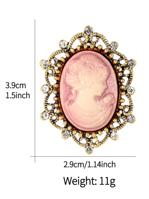 Mo Hai Alloy With Antique Copper Plated Vintage Beauty Head Brooches 3