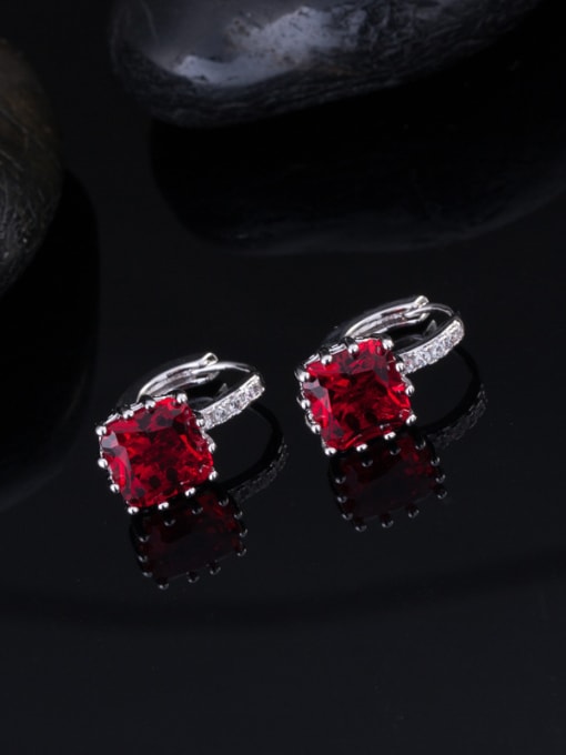Red Platinum Plated AAA Zircons Ear Clip