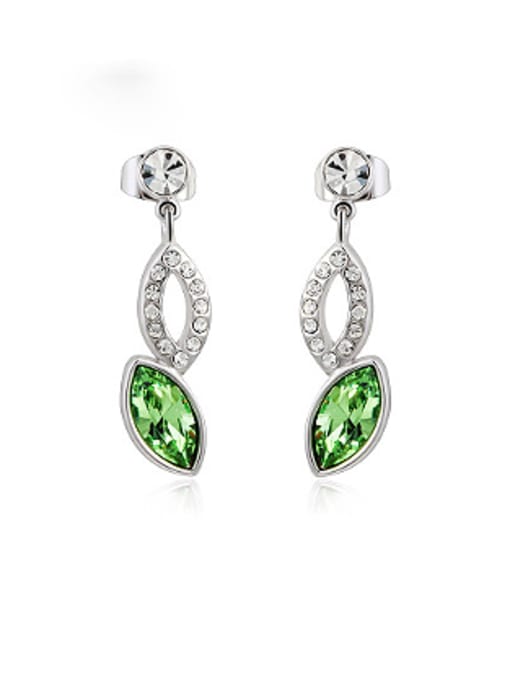 green Fashion Ovals Austria Crystal Stud Earrings
