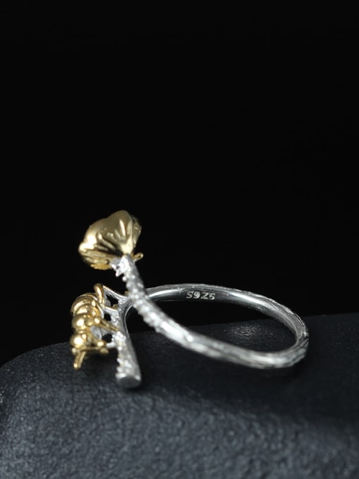 SILVER MI Cute Ant Color Plated Opening Ring 2