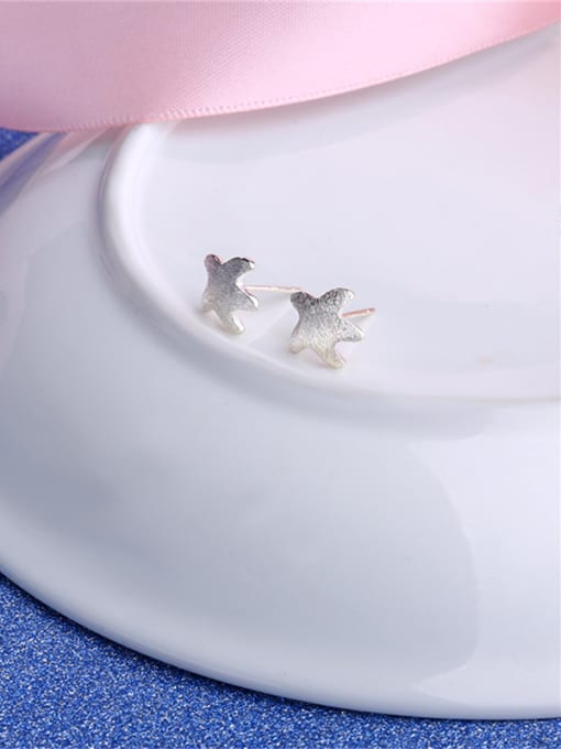 Ronaldo Elegant 925 Silver Star Shaped Women Stud Earrings 1