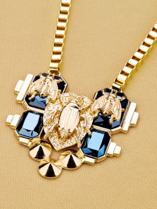 KM Alloy Gold Plated Insect Necklace 1