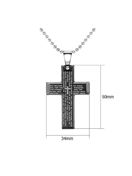 RANSSI Black Cross Scriptures Necklace 2