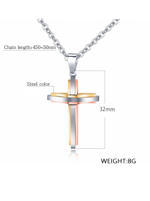 Open Sky Stainless Steel With Multilayer color matching Hip Hop Cross Pendants 2