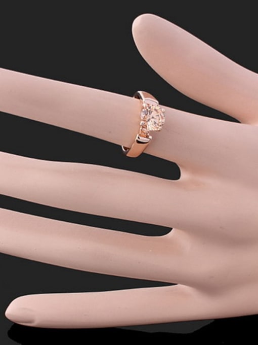 Wei Jia Fashion Rose Gold Plated Cubic Zircon Copper Ring 1