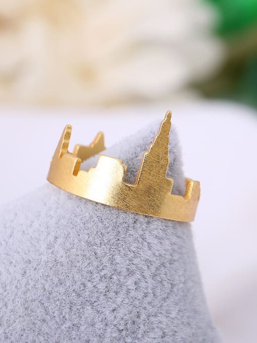 Lang Tony Exquisite 16K Gold Plated Castle Shaped Ring 0