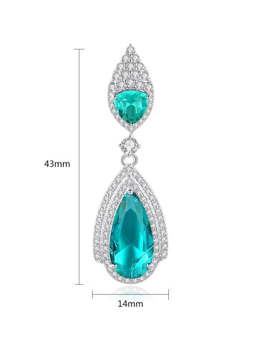 BLING SU Copper With White Gold Plated Fashion Water Drop Drop Earrings 4