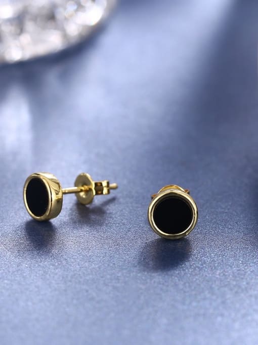 Golden Black 18K Gold Plated Acrylic Earrings