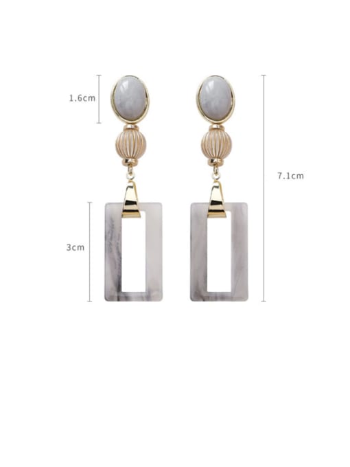 Girlhood Alloy With Gold Plated Simplistic Hollow  Geometric Drop Earrings 2