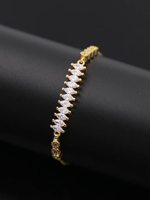 Golden Shining Zircons Copper Bracelet