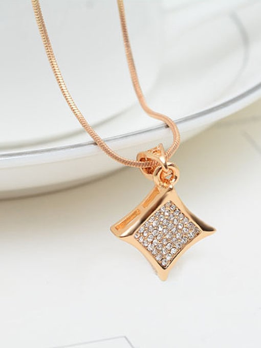 BESTIE Alloy Imitation-gold Plated Fashion Rhinestone Rhombus-shaped Three Pieces Jewelry Set 1