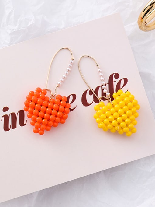 G orange (earrings) Alloy With Rose Gold Plated Simplistic Heart Drop Earrings