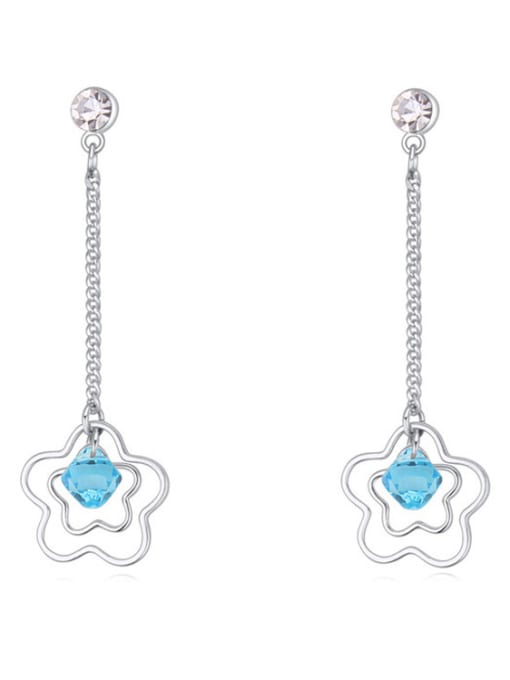 QIANZI Fashion Hollow Flowers Little austrian Crystals Drop Earrings 3