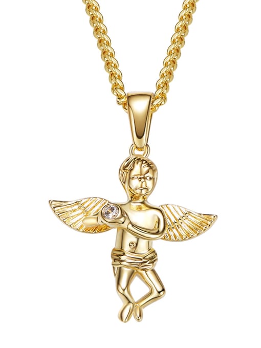 CEIDAI Personalized Angel Gold Plated Necklace 0
