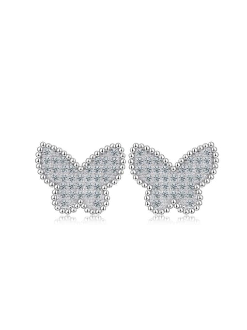 kwan Elegant Butterfly Silver Women Stud Earrings