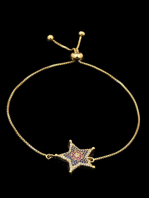 Golden Color Star Shaped Stretch Bracelet
