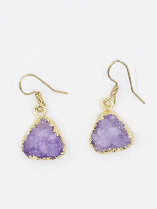 Tess Fashion Natural Purple Crystal Gold Plated Earrings 2