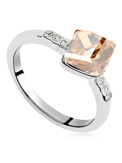 QIANZI Simple Cubic austrian Crystal Alloy Ring 1