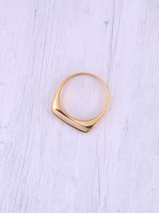 GROSE Titanium With Gold Plated Simplistic Geometric Band Rings 2