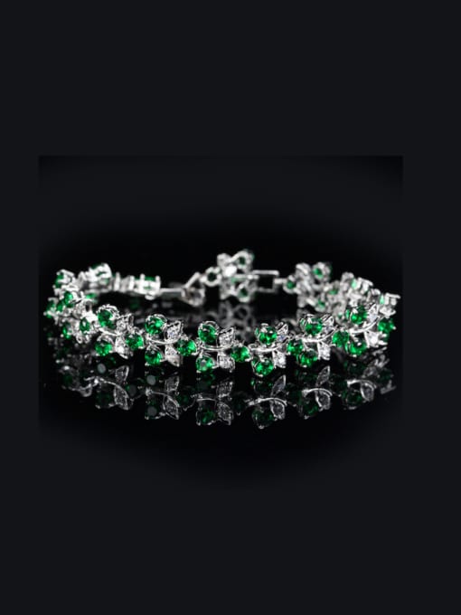 Green Exquisite AAA Color Zircons Bracelet
