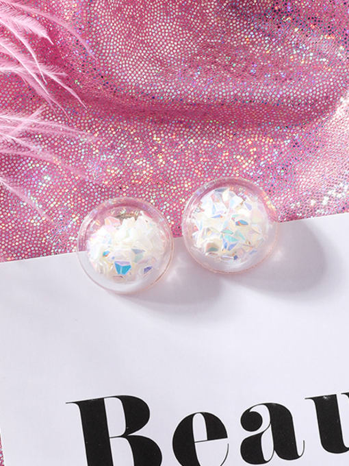 H White (Diamond) Alloy With Platinum Plated Cute Colorful Sequins transparent Ball Drop Earrings