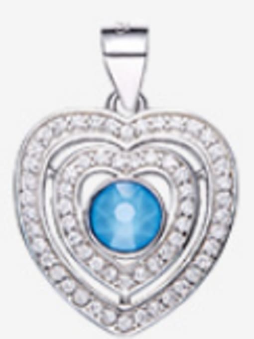 Blue S925 Silver Heart-shaped Collar