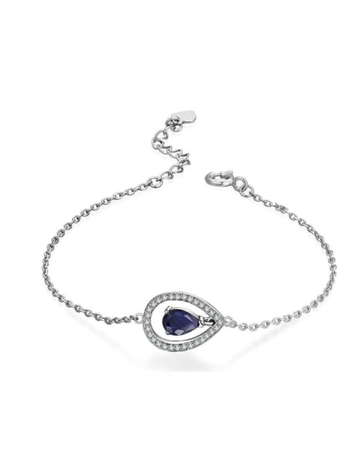 ZK Water Drop Blue Semi-precious Stone Women Bracelet 0
