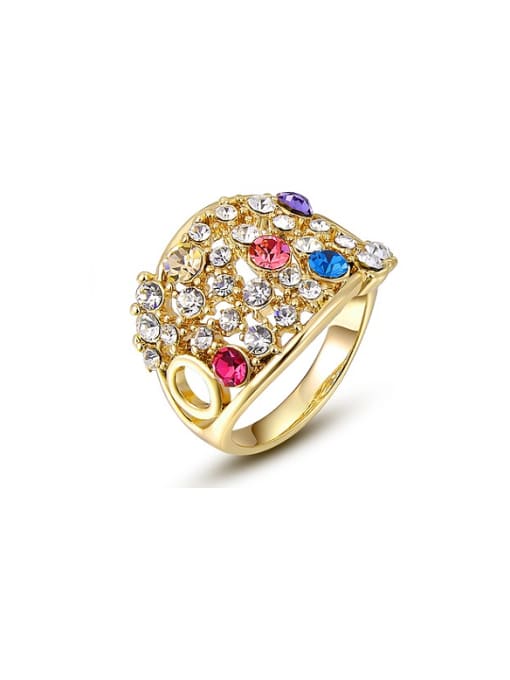 Ronaldo Delicate 18K Gold Plated Austria Crystal Ring 0
