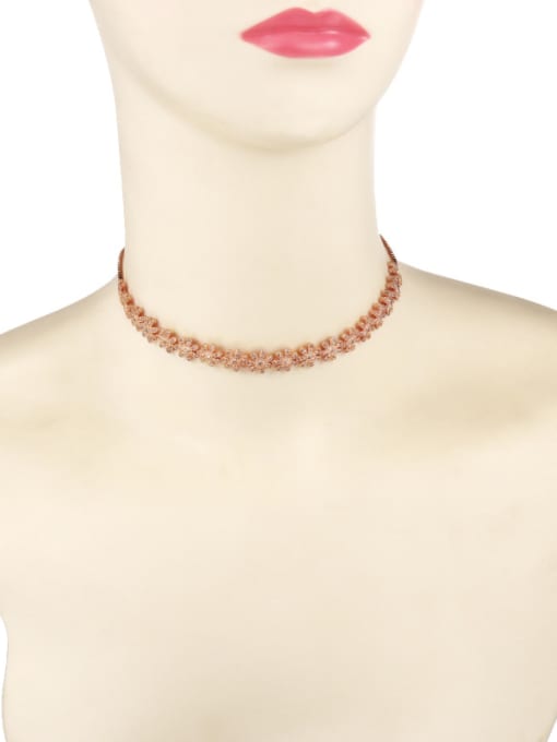 Rose Gold Copper With 14k Gold Plated Delicate Flower Necklaces