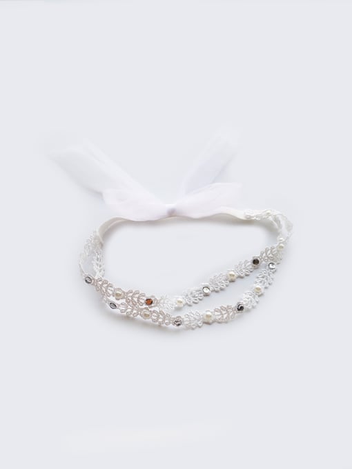 white 2018 Simple Bow bady headband
