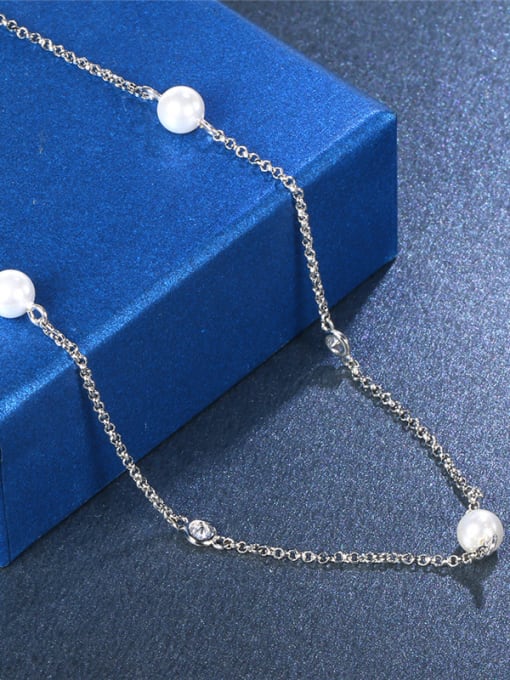Ronaldo Women Elegant Artificial Pearl Handmade Necklace 2