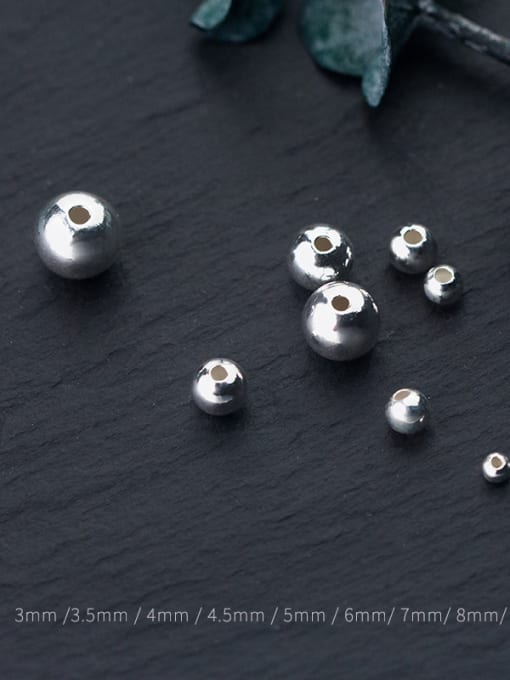 FAN 925 Sterling Silver With Silver Plated Classic Ball Beads 2