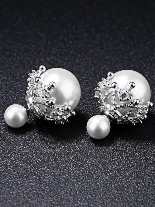 Open Sky Simple Elegant Artificial Pearls Stud Earrings 2