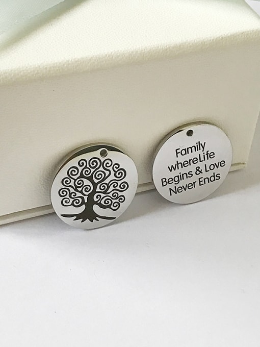 FTime Stainless Steel With Trendy Round with tree and words Charms 2