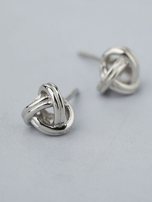 One Silver Women 925 Silver Geometric Shaped stud Earring 0