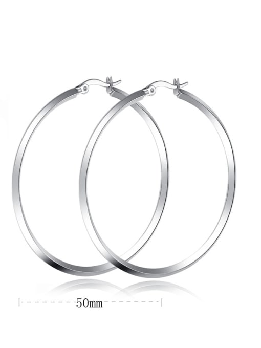 CONG Exquisite High Polished Geometric Shaped Titanium Drop Earrings 1