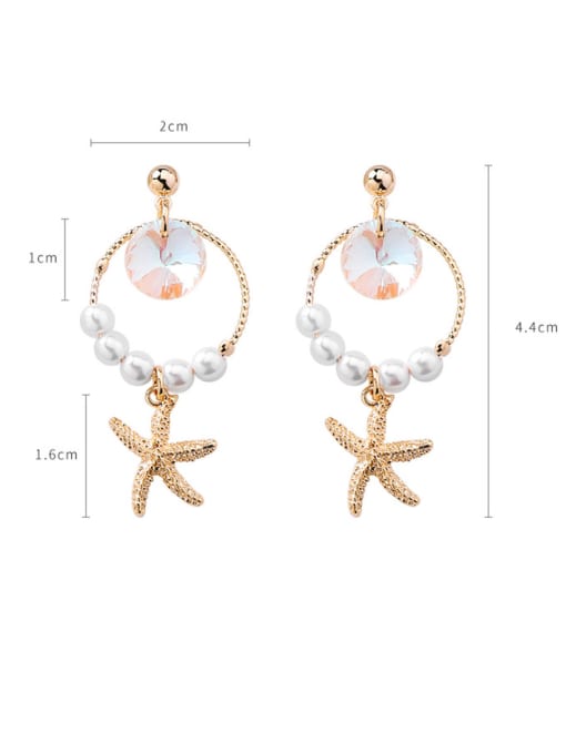 Girlhood Alloy With Gold Plated Fashion Sea Star  Drop Earrings 3
