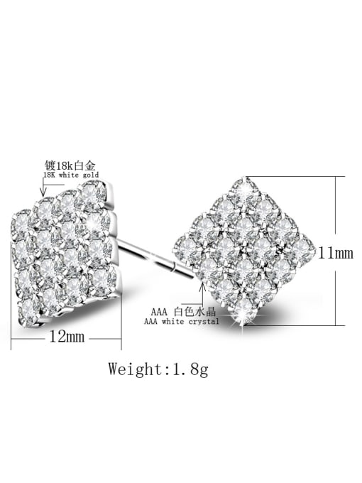 Ya Heng Geometric Shaped Micro Pave Zircons Stud Earrings 2