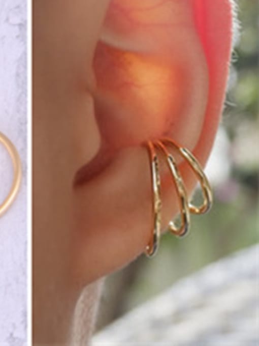 GROSE Titanium With Gold Plated Simplistic Semicircular Ear Bone Clip 1