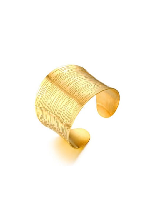 CONG Luxury Gold Plated Open Design Titanium Bangle