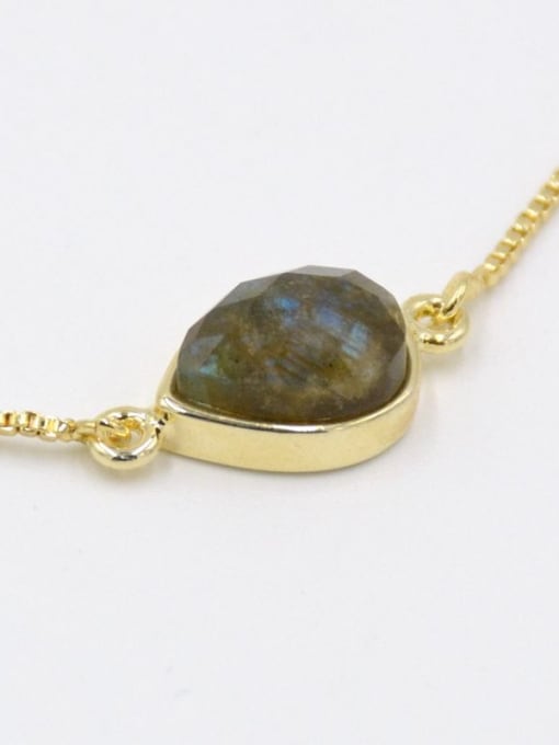Tess Simple Gemstones Gold Plated Adjustable Bracelet 1