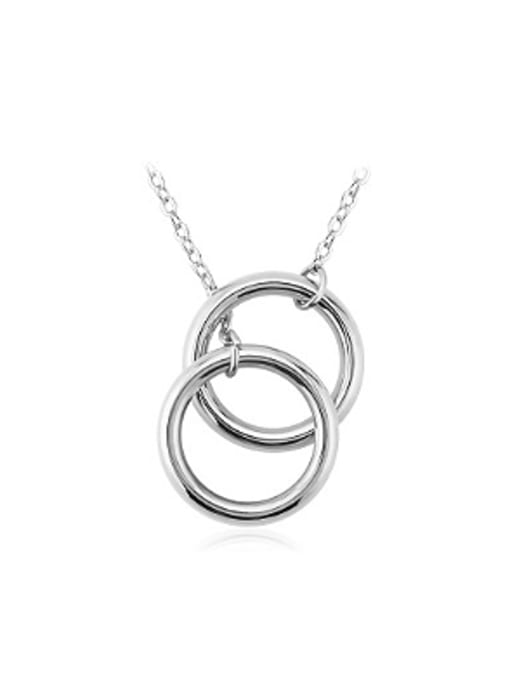 OUXI Double Rings Simple Women Necklace 0